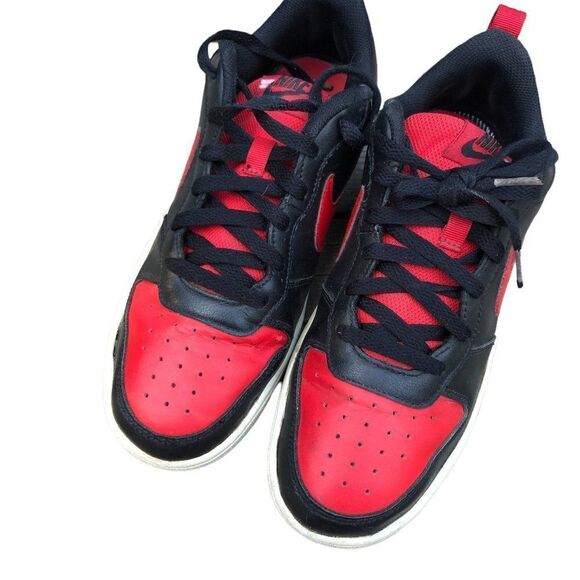 NIKE Court Borough Low 2 'Bred' Black University Red Size 7 - Picture 4 of 15